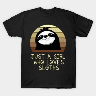 Sloth Girl Retro T-Shirt